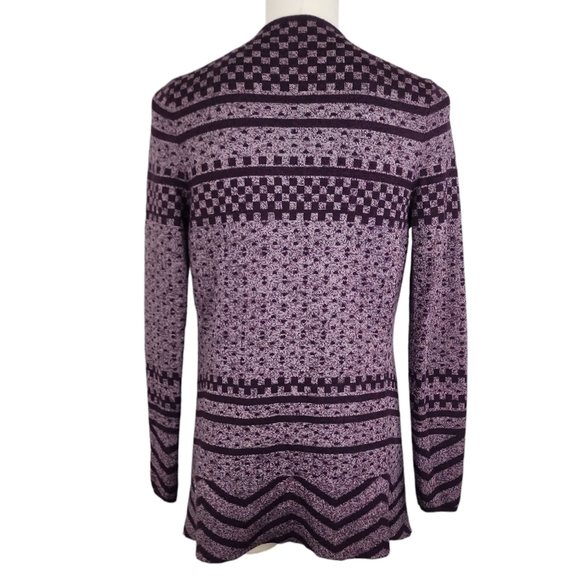 SmartWool Cardigan Sweater Avion Women's M Draped Wrap Open Purple Ridge… - Picture 2 of 6